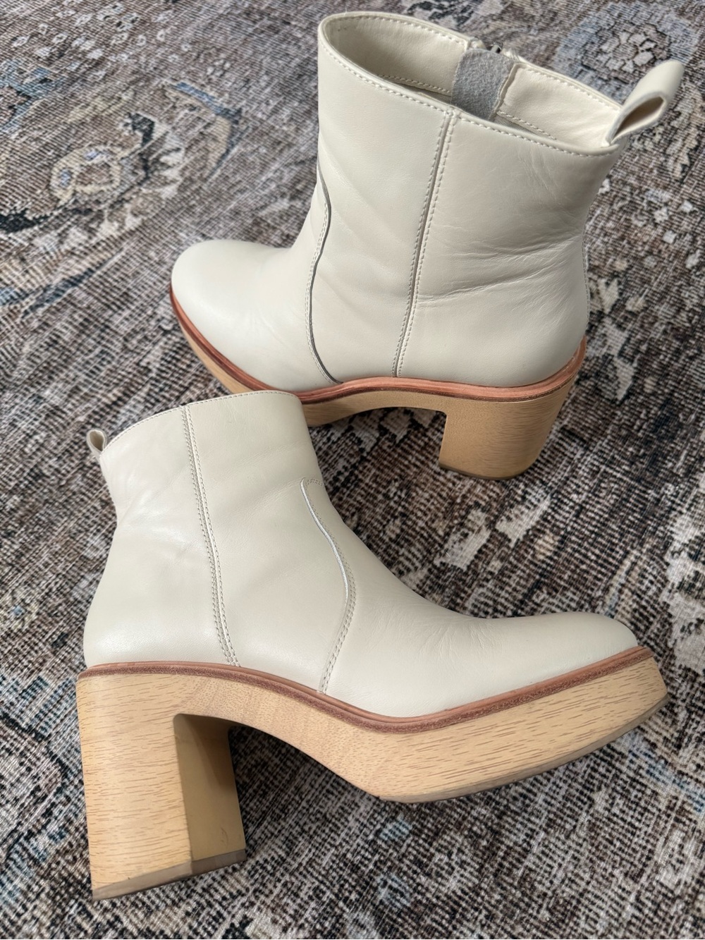 Leather Platform Ankle Boots